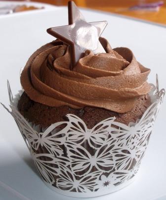Chocolate Star Cupcake with Cupcake Wrapper.