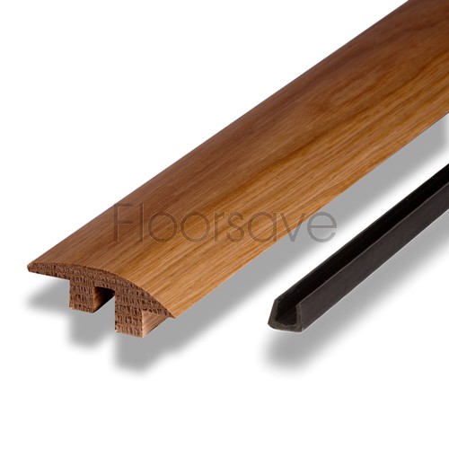 Solid Wood Flooring Stepped Semi Ramp Reducer Bar Transition Profile - 1m