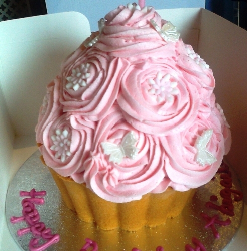 Giant Cupcake Vanilla Strawberry Swirl