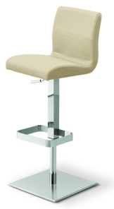 Delilah Gas Lift Stool, Premium Quality Italian Leather, Cream Colour