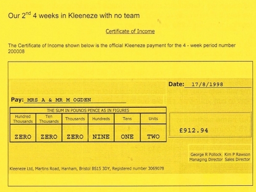 Our Second 4 weeks Earnings from Catalogue Distribution, with no team. Just retailing