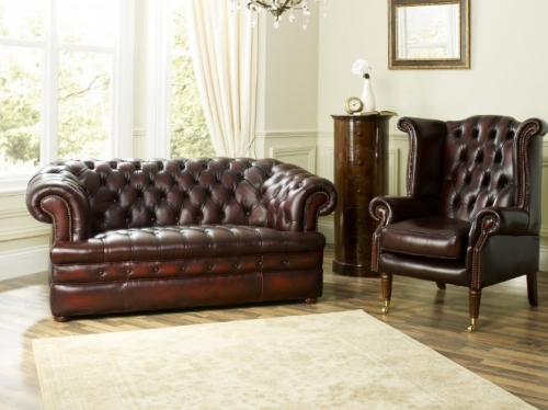 Baron 2 seater and Scroll Wing Chair
