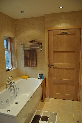 Tiled Floor Whirlpool Bath Disabled Bathroom