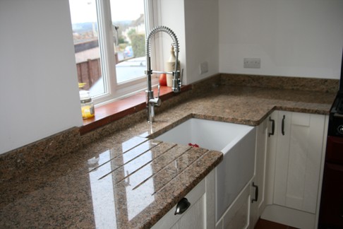 Giallio Veneziano granite kitchen worktop with Belfast sink in Aldershot, Hampshire