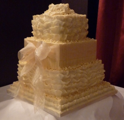 Belgian White Chocolate Ruffles 3-Tier Wedding Cake