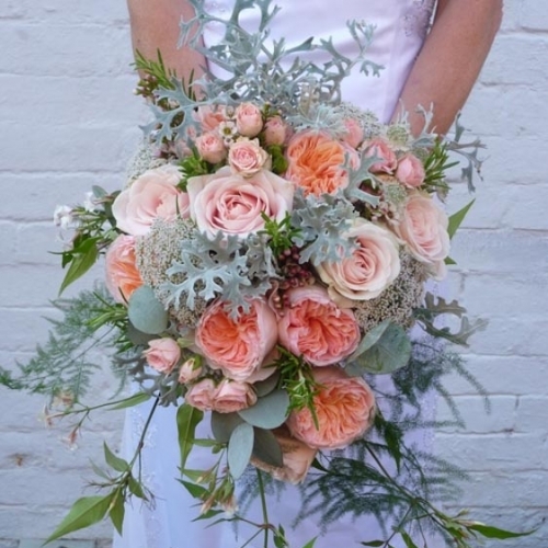 Florist: Brides Bouquet Summer Flowers By Lilac And Dill Ledbury Hereford, England.