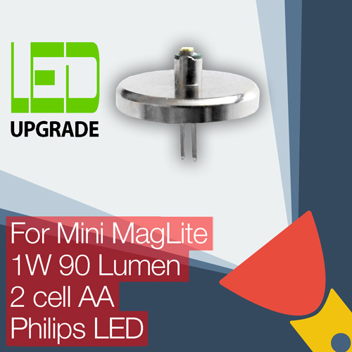 Mini MagLite LED Conversion/upgrade bulb for Mini MagLite Torch/flashlight 2AA Cell Philips LED