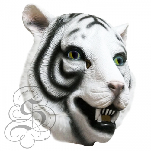 Latex Tiger Mask (White)