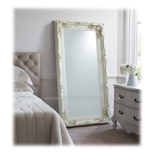 Full Length Edward Leaner Mirror with Cream Frame 122 x 91 cm