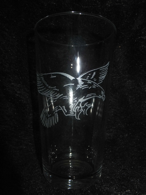 Personalised Hand Engraved Pint Glass Engraved With An Eagle
