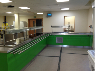 School "L" Shaped Servery Counter