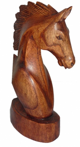 Hand carved solid wood horse head