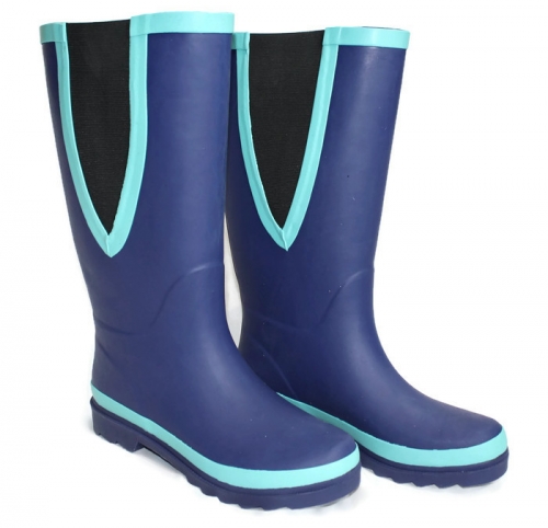 red wide calf wellies