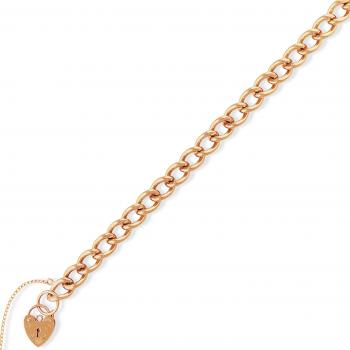 9ct Rose Gold Curb Link Charm Bracelet