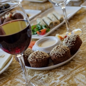 Falafel, Wine, Rikakat, Kibbeh