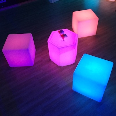 Glowing Illuminated Led Seating and Table Hire