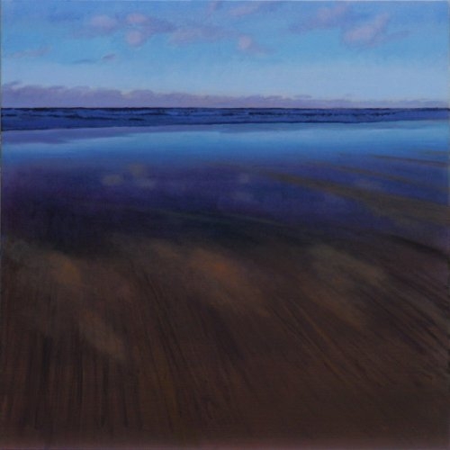 Beach Reflections Mawgan Porth - painting 100 x 100 cms by Tom Henderson Smith