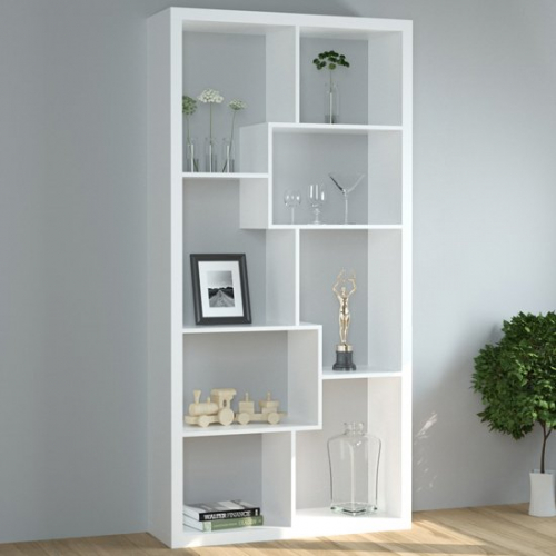 Quinto Modern Shelving Unit In White High Gloss