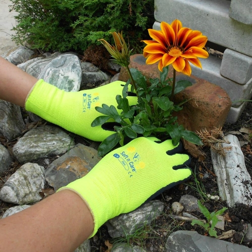 Soft n Care Flora Yellow Gloves