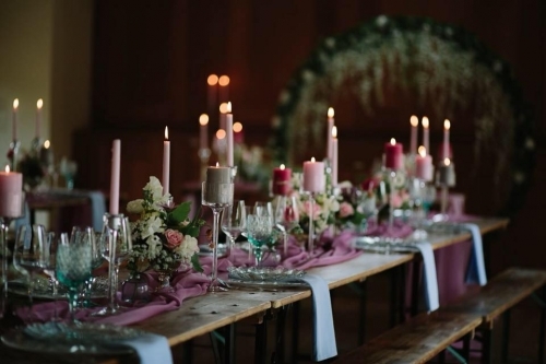 Candle and Floral table display
