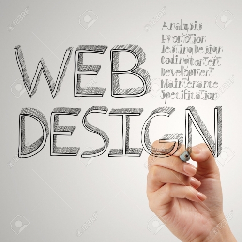 25265616 Business Man Hand Drawing Web Design Diagram As Concept Stock Photo