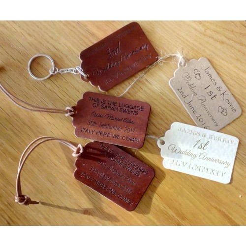 Personalised Leather Luggage Tags for Wedding/Anniversary Gift