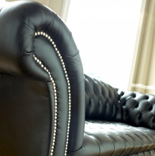 Black Leather Chesterfield - Balston