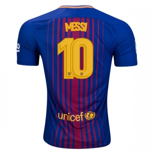 2017 18 Barcelona Home Messi Jersey