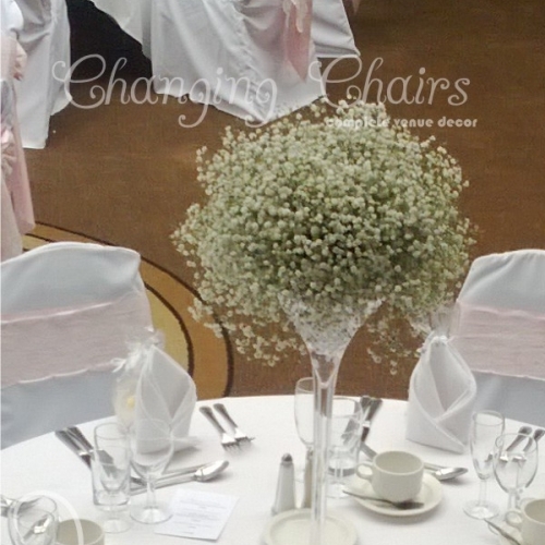 wedding table centres gypsophilia flowers Domes 12