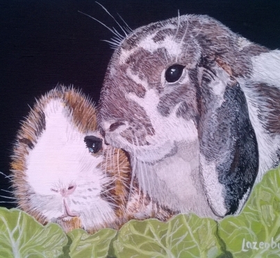 Portrait of Rabbit and Guinea Pig
