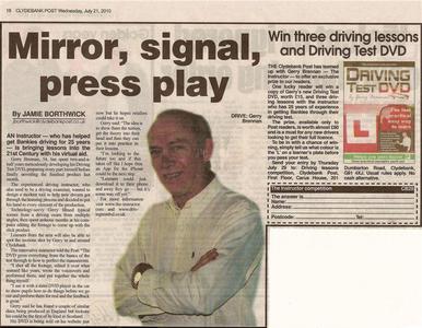 Clydebank Post newspaper article on Driving Test DVD
