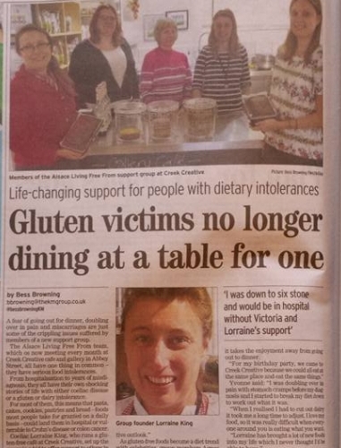 We made the papers with the Coeliac Support Group