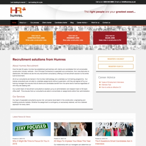 Humres Recruitment Corporate Website
