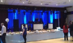Large disco set up with stage lighting