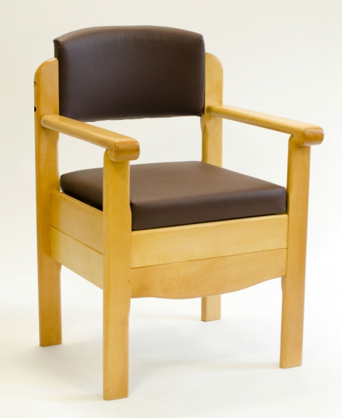 Deluxe Wooden Commode Chair - Bramshaw