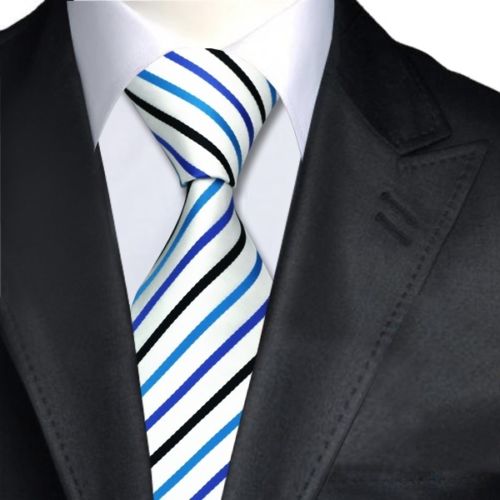Silk Tie Classic Oxford Stripe Blue-Black